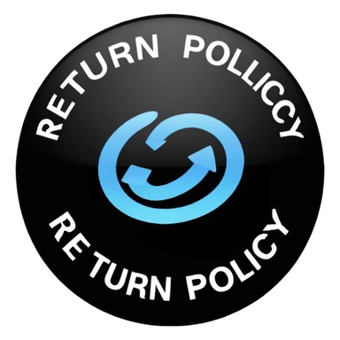 just 2 words "return policy" in circle , no background sticker