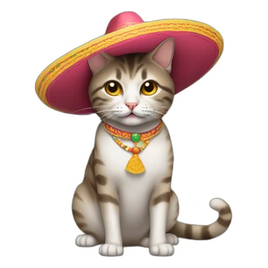 Cat with sombrero  sticker