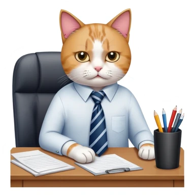 cat quitting her job sticker