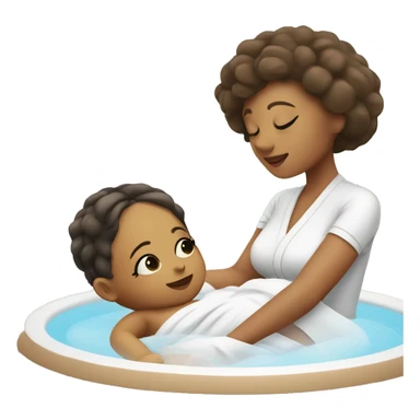 An baby spa girl taking babies a relaxation at her spa sticker