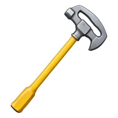 sledgehammer with a yellow grip sticker