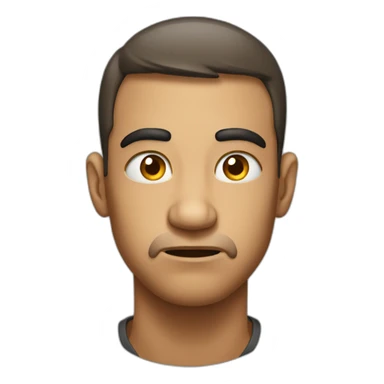 Surprise face with eyes bulging up and face down and serious expression sticker