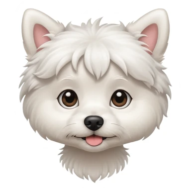 lil white dog with lashes sticker