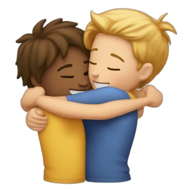 2 friends are hugging sticker