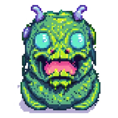 slime monster with a goofy face sticker