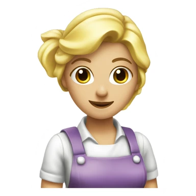 Cleaning maid with blond hair and a spray bottle  sticker