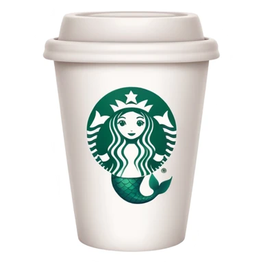 Starbucks coffee cup with green mermaid logo sticker