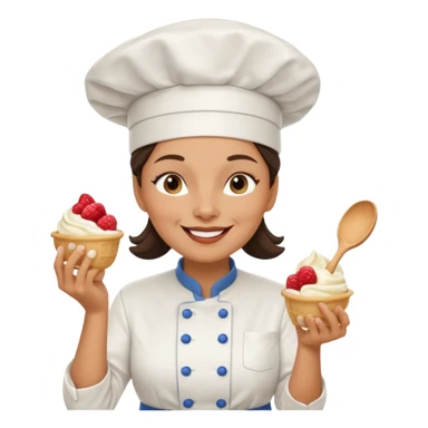 Old femaleChef trying multiple scoops of gelato sticker