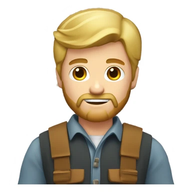 young white man lumberjack with beard blond hair chopping firewood sticker