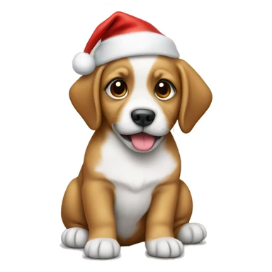 Puppy with a Santa hat sticker