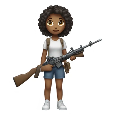 Girl with weapon sticker