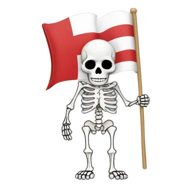skeleton infont of danish flag sticker
