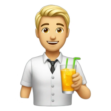 Barman with a drink sticker