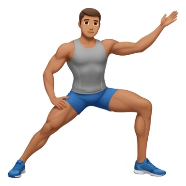 man stretching legs sticker