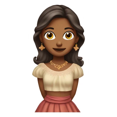 Brown skinned girl wearing La pollera colora dress sticker