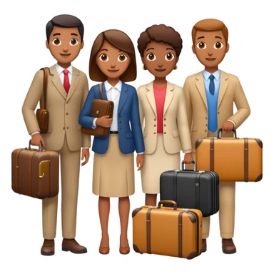 people standing with suitcases sticker