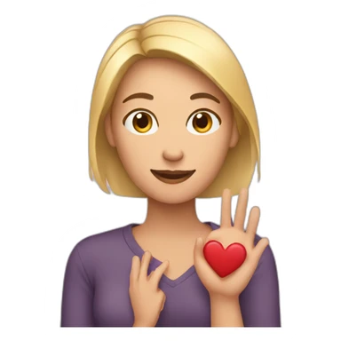 women with handheart sticker