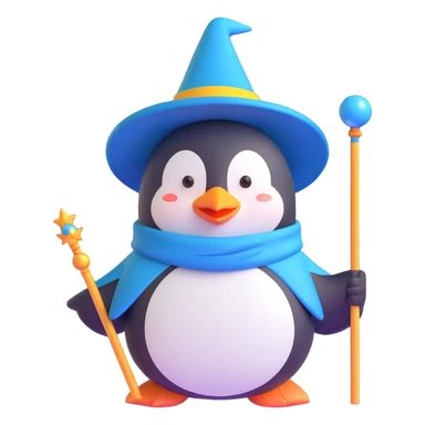 penguin wizard sticker