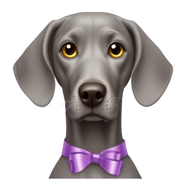 Weimaraner with a tied ribbon on her head sticker