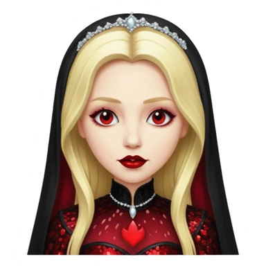 Bride of Dracula with long blonde hair, black sequin outfit sticker