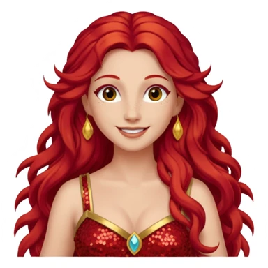 Vesta, Goddess of Hearth from Gods and Goddesses with long red hair, red sequin outfit sticker