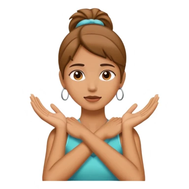 a girl holding her neck with both hands sticker