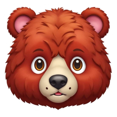 red bear face sticker