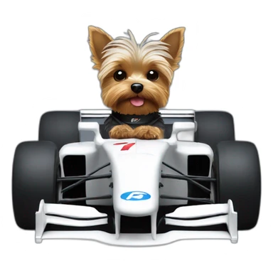 yorkie in a f1 car sticker