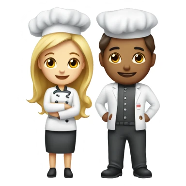 cute couple chef and pharmacist sticker