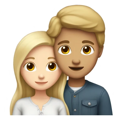 white boy and white girl cuddling  sticker