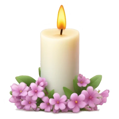 Spring candle with flowers  sticker