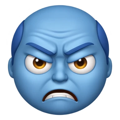 Blue emoji angry  sticker