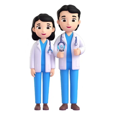 olive skin dentist with black hair, standing, emoji style sticker
