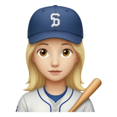Blonde medium long hair, hazel eyes, white skin, baseball cap sticker