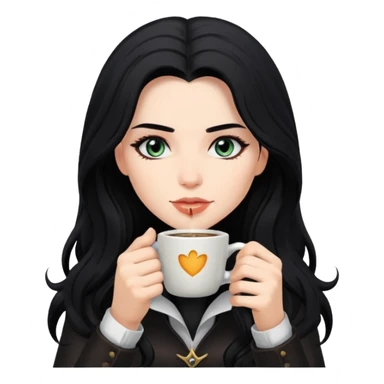 yennefer drinking coffee sticker