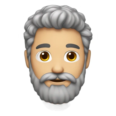 hombre pelo gris barba de candado comiendo pastel sticker