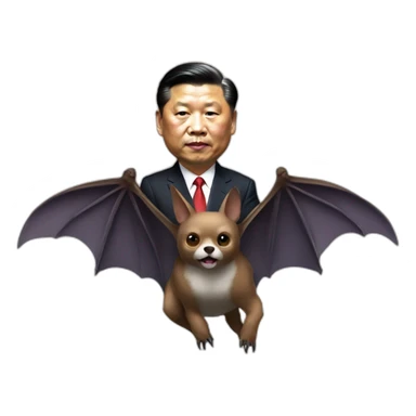 President Xi riding a animal bat with wings sticker