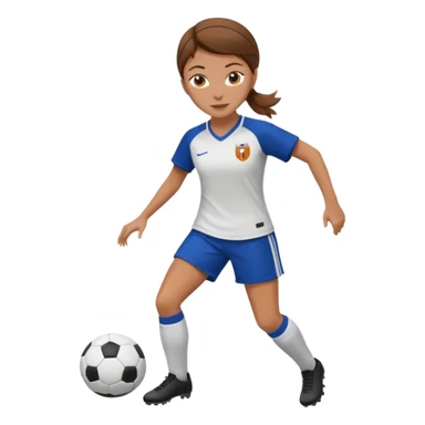 chica blanca con pelo castaño jugando futbol sticker