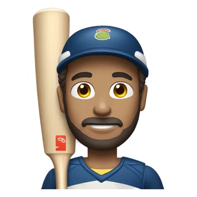 Man with cricket bat sticker