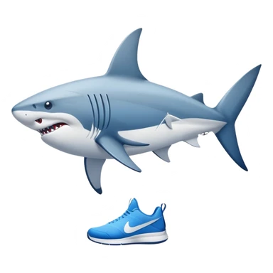 Tiburón con tenis Nike azules  sticker