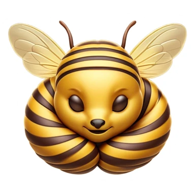 Meme-Worthy Cute Sleeping Hornet Portrait Emoji, Head resting peacefully with a contented smile, showcasing a compact, striped body with softly closed wings and eyes gently closed in serene slumber, Simplified yet adorably endearing features, highly detailed, glowing with a soft, drowsy glow, high shine, relaxed and utterly lovable, stylized with an air of playful laziness, soft glowing outline, capturing the essence of a sleeping hornet that feels destined to become the next viral icon of adorable rest! sticker
