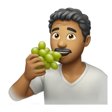 Man eating grapes sticker