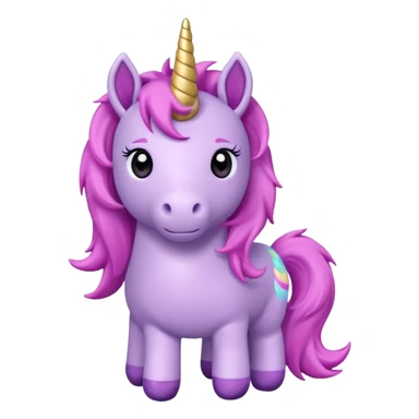 voilet unicorn toy facing camera sticker