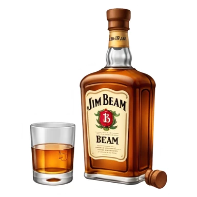 single Jim Beam whiskey bottle corked sticker