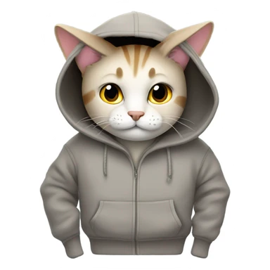 Cat wearing hoodie sticker