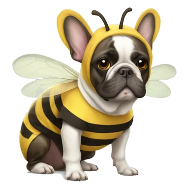 French bulldog in a bee costume sticker