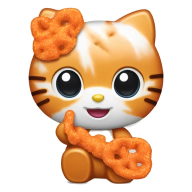 Hello kitty eating cheetos sticker
