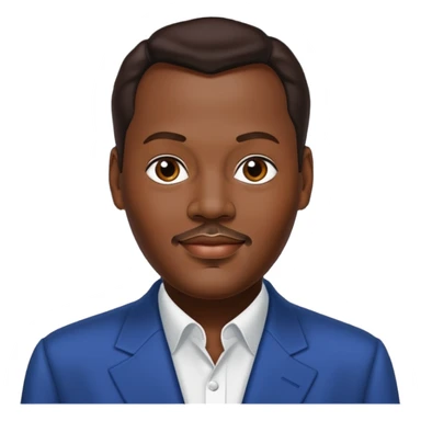 Luther Vandross with dark brown hair sticker