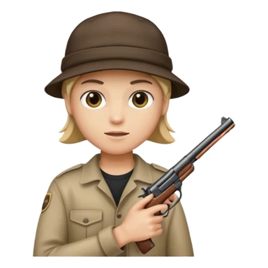 Holding guns backwards hat sticker