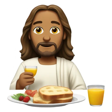 Jesus having brunch sticker